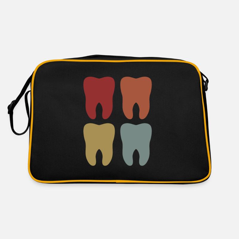 Zähne Retro - Retro Tasche - Schwarz/Gold