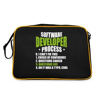 software developer - Retro Bag - black/gold - Back