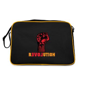 Revolution Liebe Demo Widerstand Geschenk - Retro Tasche - Schwarz/Gold - Hinten