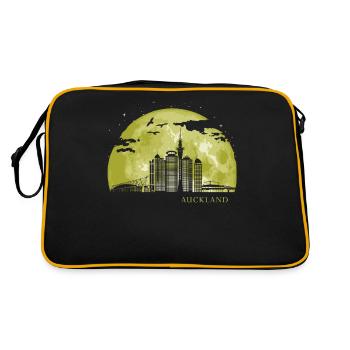 AUCKLAND Moon Light Night Stars Skyline - Retro Bag - black/gold - Back