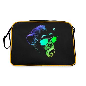 Kühler Affe - Retro Tasche - Schwarz/Gold - Hinten