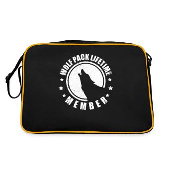 Wolf Wolfpack Wolves Nature Wild Wilderness Gift - Retro Bag - black/gold - Back