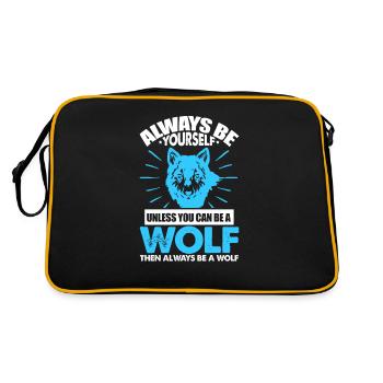 Wolf Wolfpack Wolves Nature Wild Wilderness Gift - Retro Bag - black/gold - Back