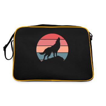 Wolf Wolfpack Wolves Nature Retro Wilderness Gift - Retro Bag - black/gold - Back