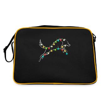 Wolf Christmas Christmas Wolves Wolfpack - Retro Bag - black/gold - Back