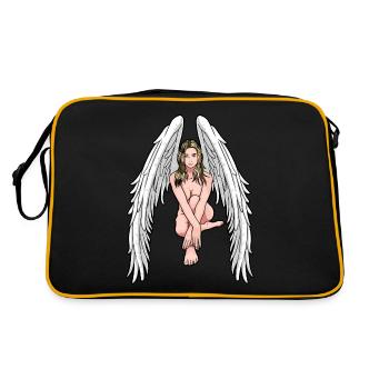 Xmas Christmas Angel Guardian Angel Heavenly - Retro Bag - black/gold - Back