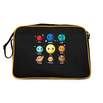 Astronaut planet universe space galaxy - Retro Bag - black/gold - Back
