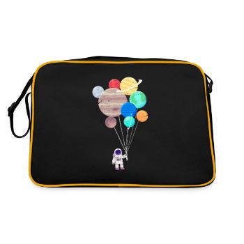 Astronaut planet universe space galaxy - Retro Bag - black/gold - Back