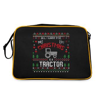 Tracteur de Noël Noël moche - Sac Retro - noir/or - Dos