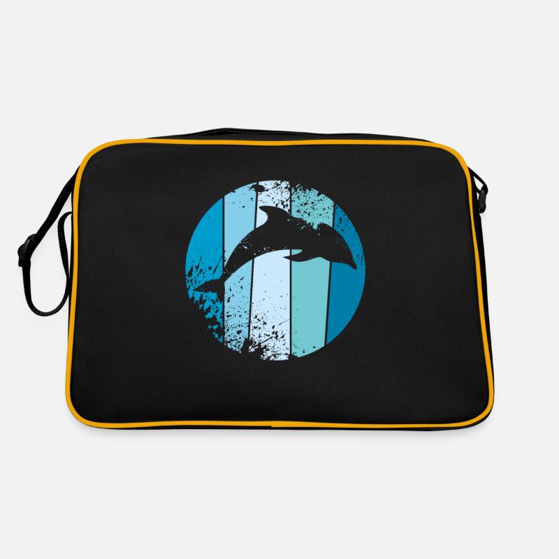 Delfin - Retro Tasche - Schwarz/Gold