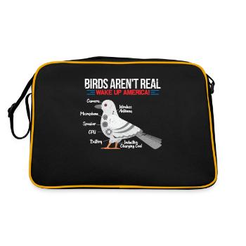 Birds Aren’t Real - Sac Retro - noir/or - Dos