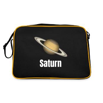 Saturn - Solar System Ring Planet - Retro Bag - black/gold - Back