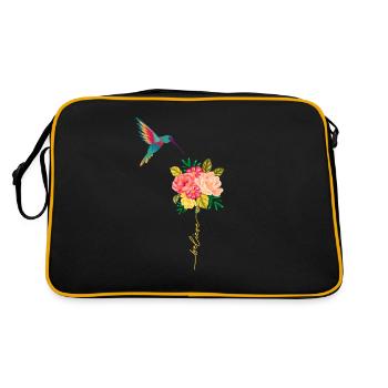 Colibri oiseau colibris volant oiseaux colibri - Sac Retro - noir/or - Dos