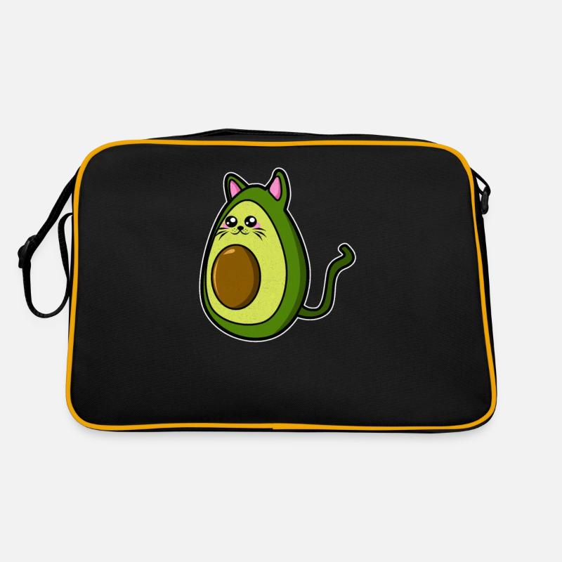 Avocato Avocado Katze - Retro Tasche - Schwarz/Gold