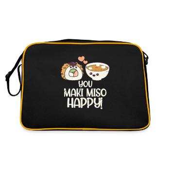 Soupe miso japon nourriture japonais maki cadeau - Sac Retro - noir/or - Dos