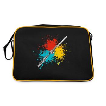 Querflöte - Retro Tasche - Schwarz/Gold - Hinten