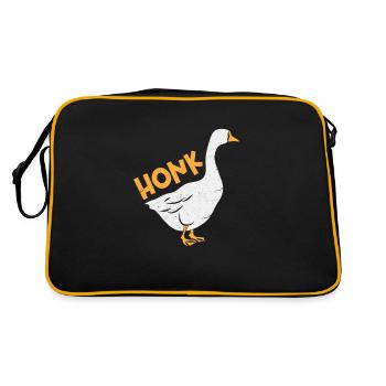 Honk goose meme bird geese gift - Retro Bag - black/gold - Back