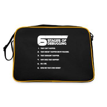 Programmer programming troubleshooting coder - Retro Bag - black/gold - Back