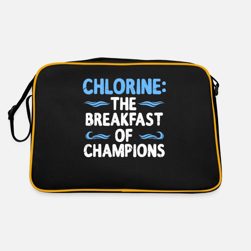 Schwimmen - Retro Tasche - Schwarz/Gold