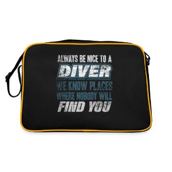 Diver - Retro Bag - black/gold - Back