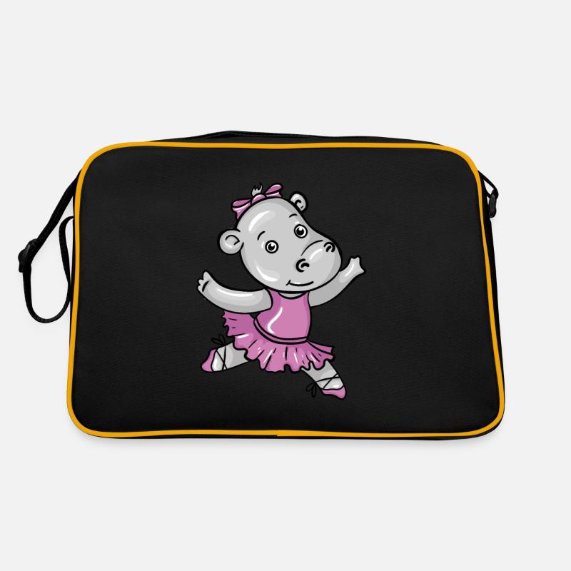 Ballerina Hippo Merch - Retro Tasche - Schwarz/Gold