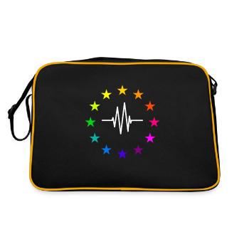 Europe EU Stars aux couleurs de l'arc-en-ciel - Sac Retro - noir/or - Dos