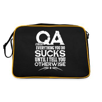 Cadeau informatique de codeur de code de programmeur QA - Sac Retro - noir/or - Dos
