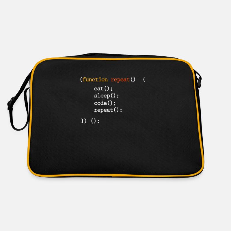 Programmeur Coder Programmer Informatique Geek - Sac Retro - noir/or