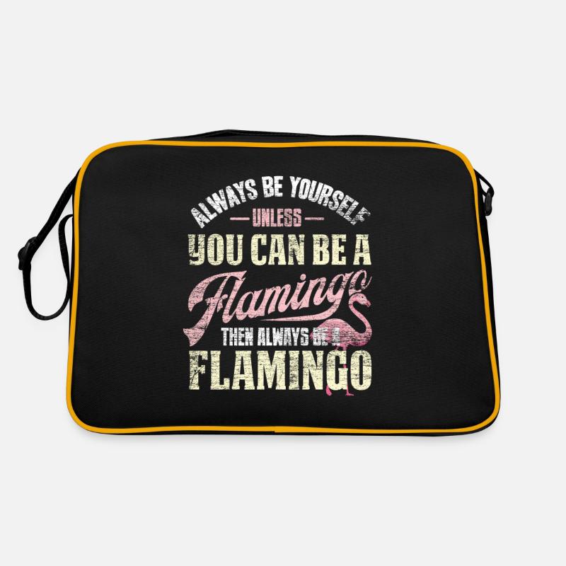 Flamingo - Retro Tasche - Schwarz/Gold
