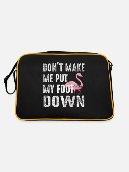 Flamingo - Retro Tasche - Schwarz/Gold