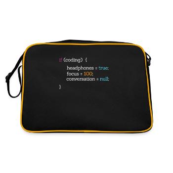 Coder programmer code nerd computer science gift - Retro Bag - black/gold - Back