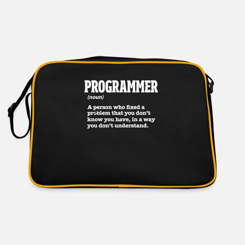 Programmierer - Retro Tasche - Schwarz/Gold