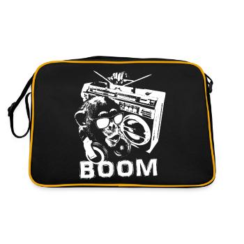 White Monkey Boombox - Retro Tasche - Schwarz/Gold - Hinten