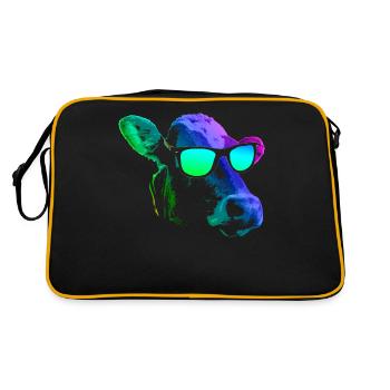 kühle Kuh - Retro Tasche - Schwarz/Gold - Hinten