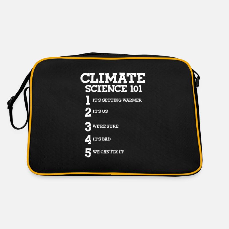 Klimawandel - Retro Tasche - Schwarz/Gold