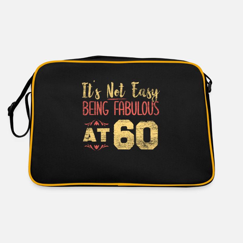 60. Geburtstag - Retro Tasche - Schwarz/Gold