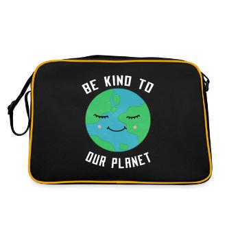 Soyez gentil avec notre planète en disant que le climat de l'amour de la terre - Sac Retro - noir/or - Dos