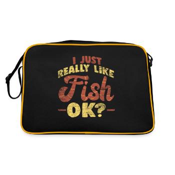 Fishing fish - Retro Bag - black/gold - Back