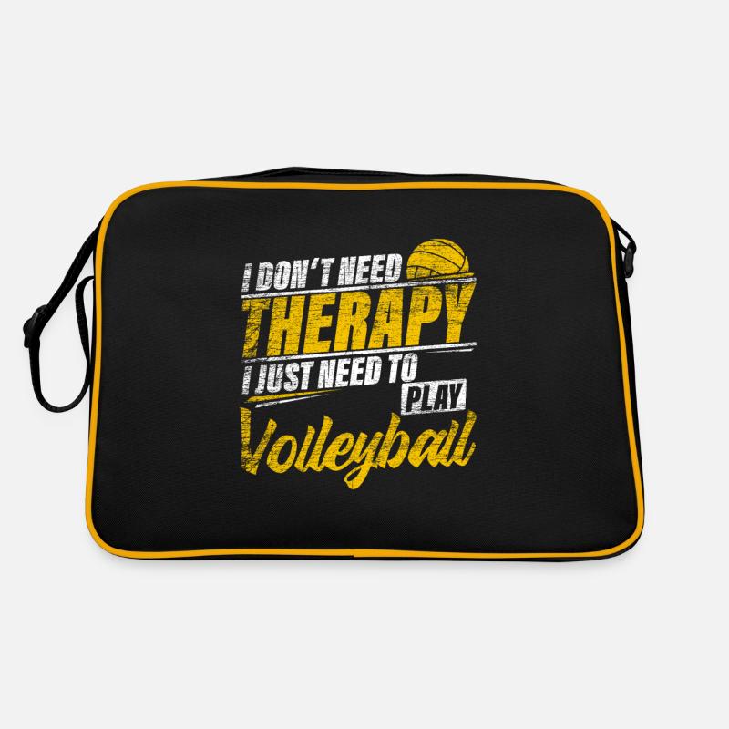 Volleyball - Retro Tasche - Schwarz/Gold
