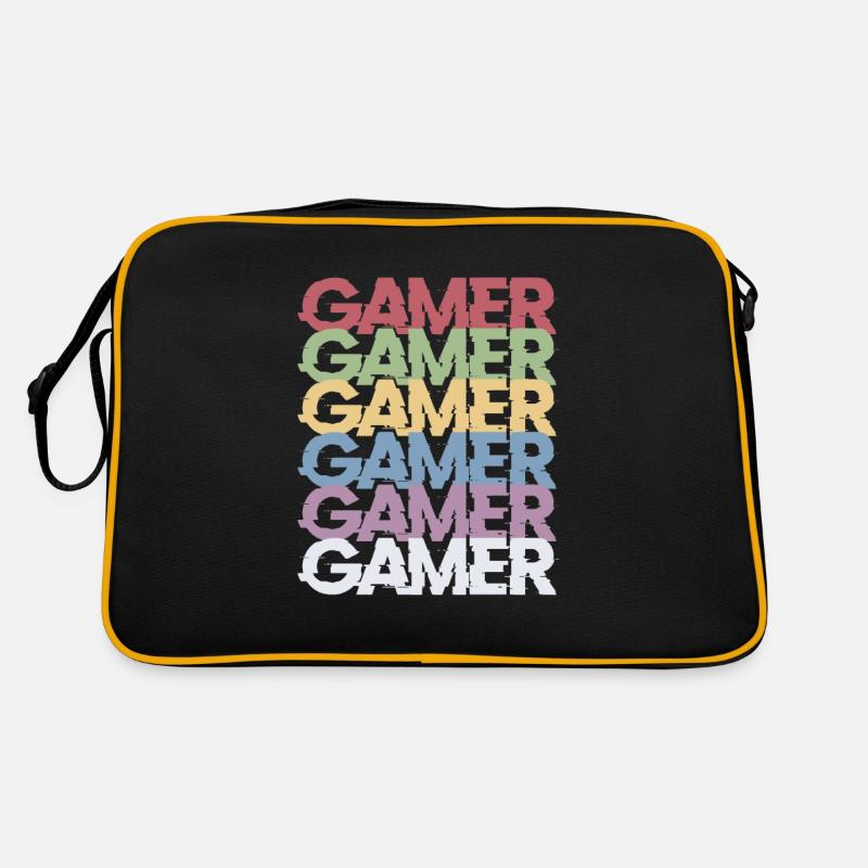 Gamer - Retro Tasche - Schwarz/Gold