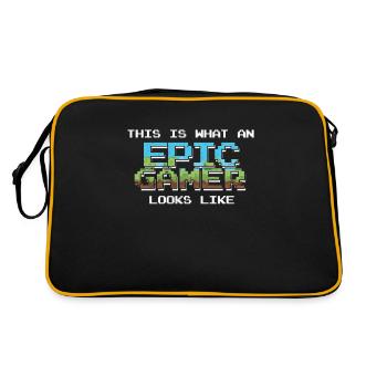 Gaming gamer gamble computer game gift - Retro Bag - black/gold - Back