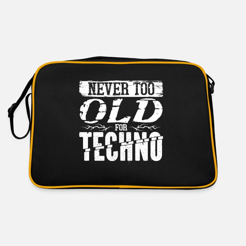 Techno - Retro Tasche - Schwarz/Gold
