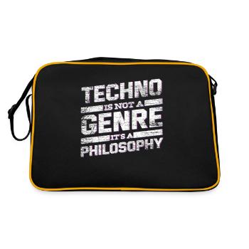 Techno Musik - Retro Tasche - Schwarz/Gold - Hinten