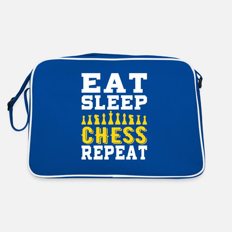 Eat sleep chess repeat Retro Tasche