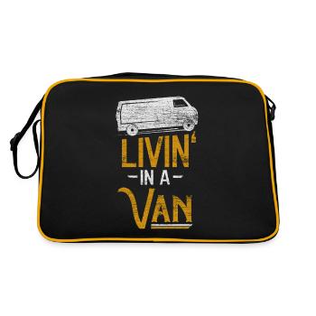 Camper Van - Retro Tasche - Schwarz/Gold - Hinten