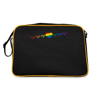 Heartbeat rainbow GAY LGBTQ Pride CSD - Retro Bag - black/gold - Back