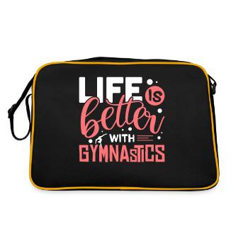 Turnen - Retro Tasche - Schwarz/Gold - Hinten