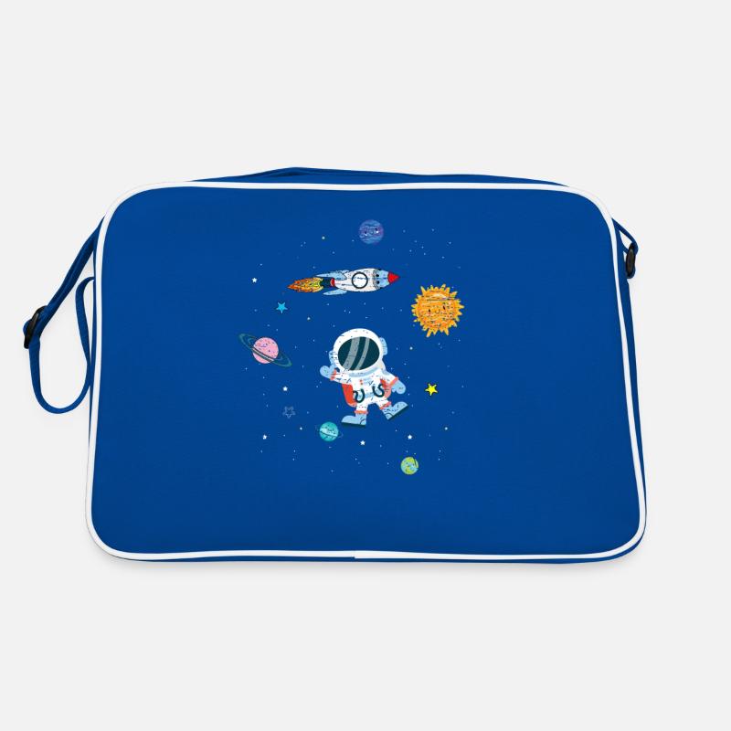 Space outer space astronaut planet rocket Retro Bag