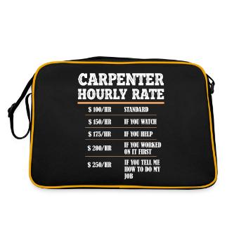 Carpenter carpenter carpenter artisan gift - Retro Bag - black/gold - Back