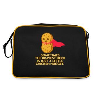 Chicken Nuggets Nugget Fast Food Gift - Retro Bag - black/gold - Back